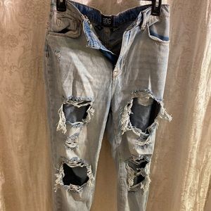 BDG mom high rise distressed light wash jeans